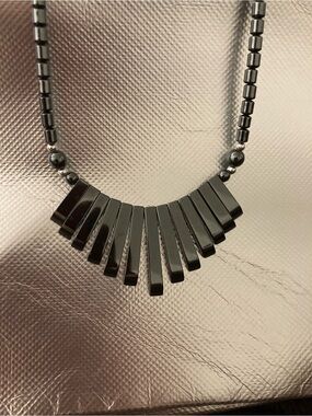 Statement “Hematite” 17.5” Necklace